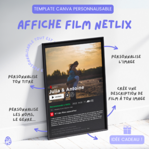 Template Canva affiche film Netflix personnalisée