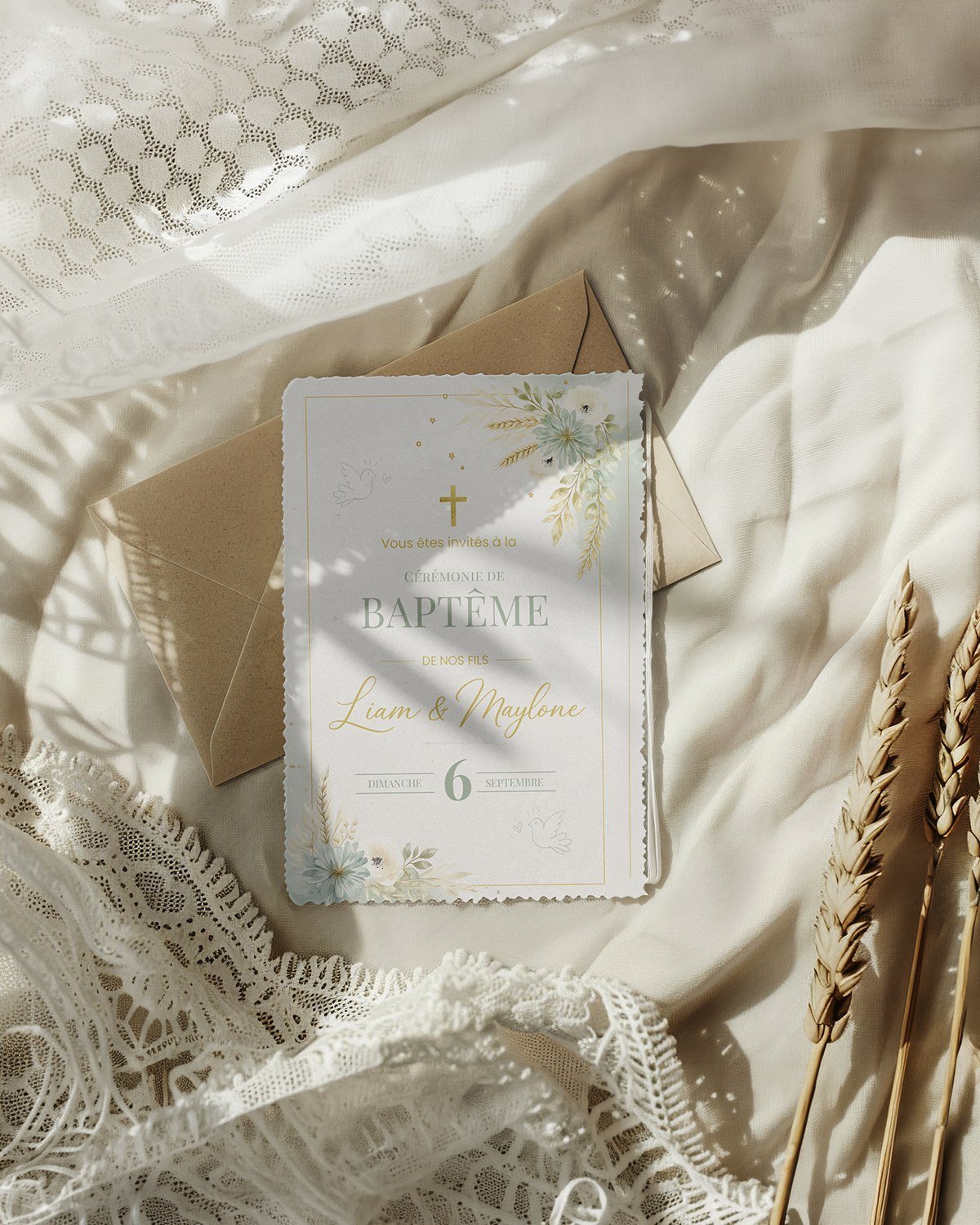 Faire-part de baptême — graphiste Alsace