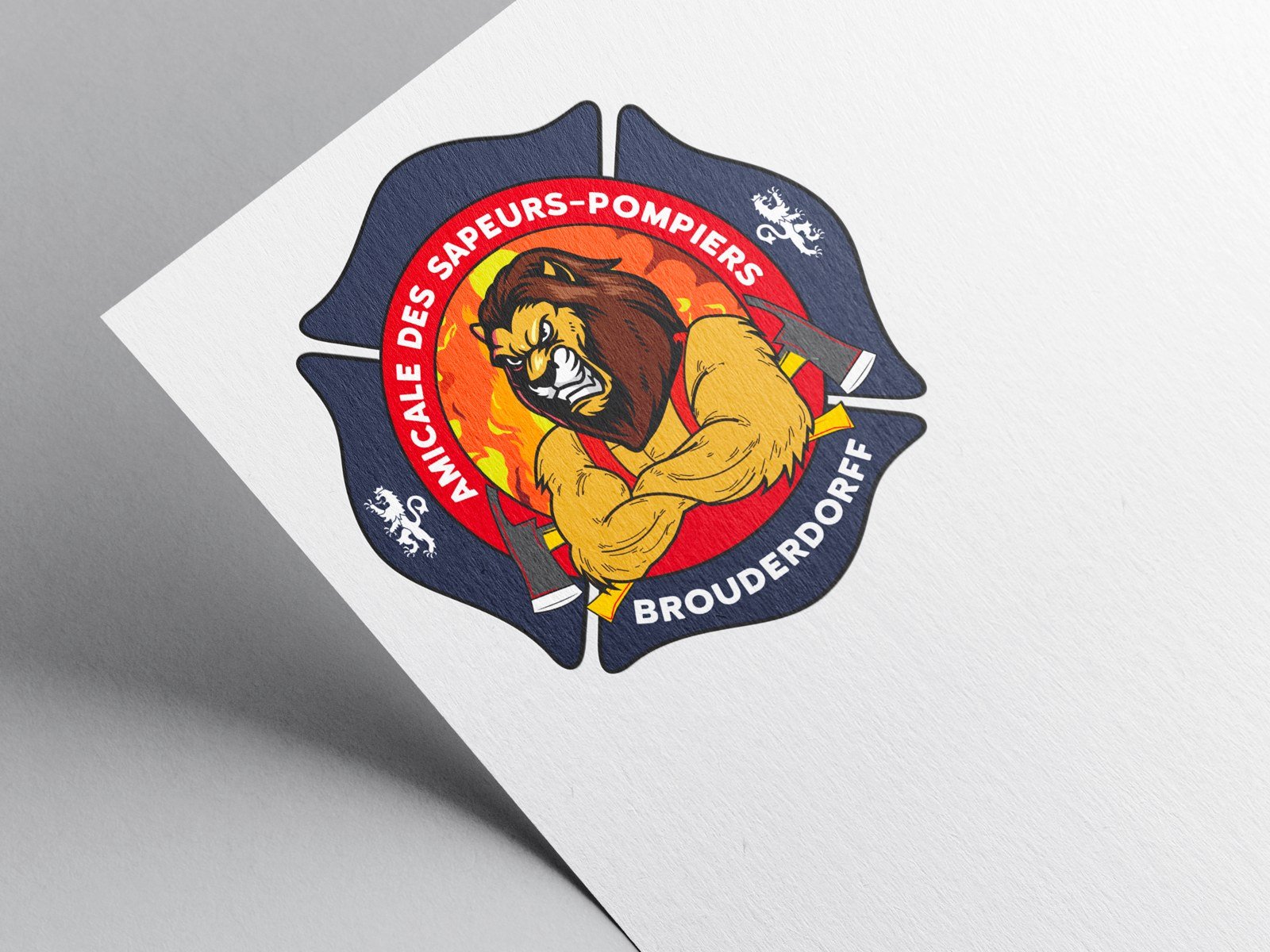 Logo Pompiers de Brouderdorff — graphiste Alsace