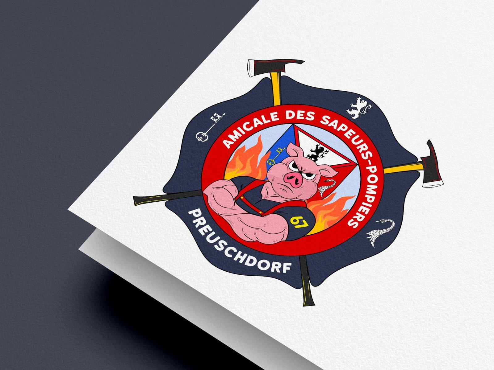 Logo Amicale Pompiers Preuschdorf — graphiste Alsace